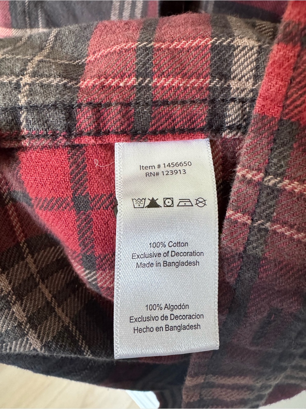 Jacks MFG Red and Black Plaid Button-Up Flannel Shirt Size Large 100% Cotton - Picture 4 of 8